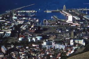 CittÃ  del Capo. Un settore del porto, principale scalo commerciale della Repubblca Sudafricana.De Agostini Picture Library/S. Vannini